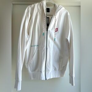 XL NWT Peloton zip front hoodie white